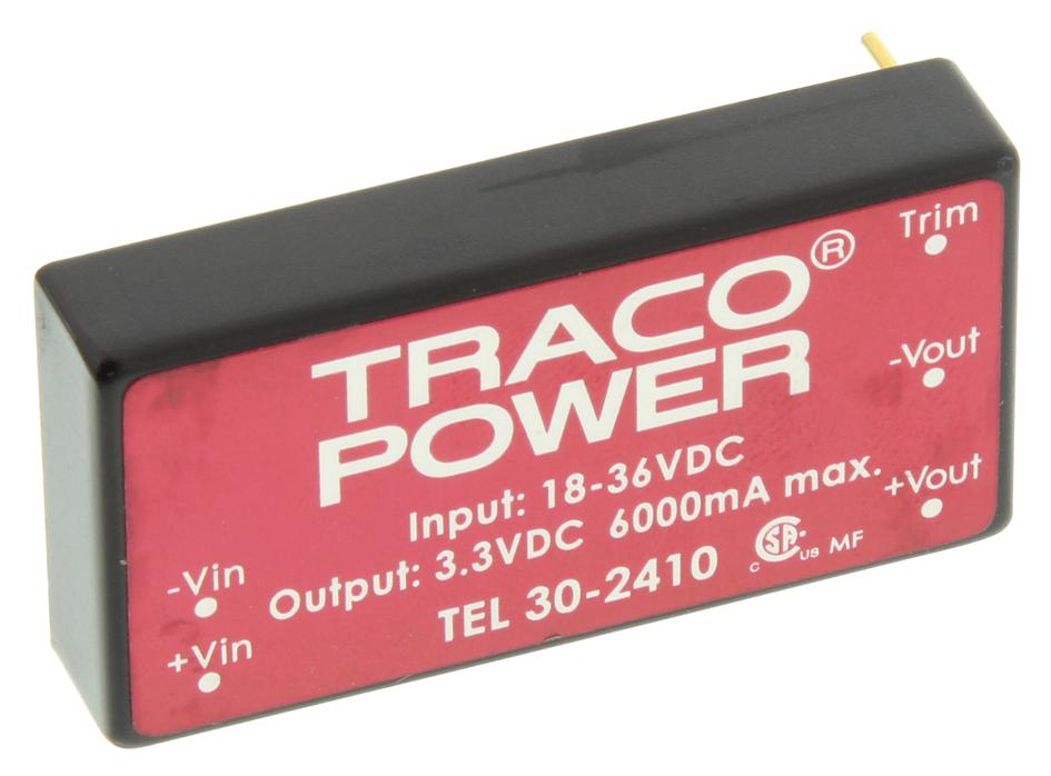 TRACO Power Tel 30-2410 Converter, Dc/dc, 30W, 3.3V/6A