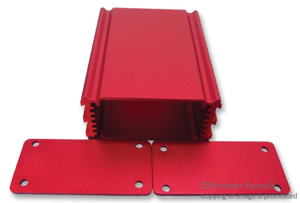 Box Enclosures B1-080Rd Case, Aluminium, Red, 64X30X80mm