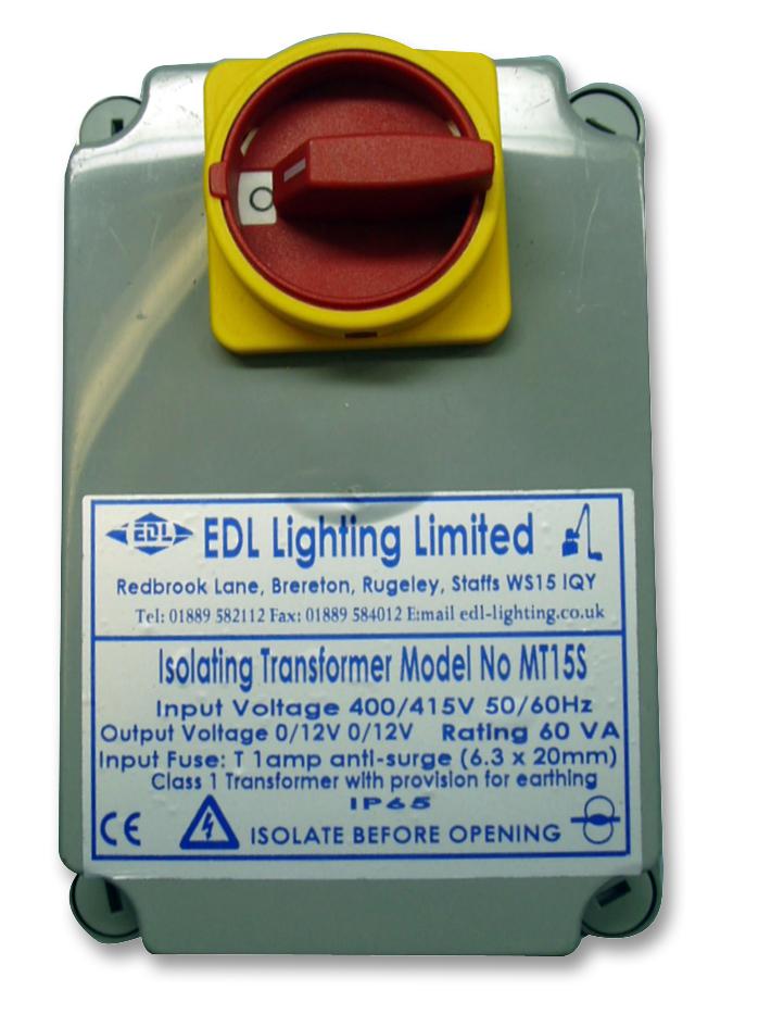 Edl Lighting 00861 Transformer, 415V-12/24V, Ip65