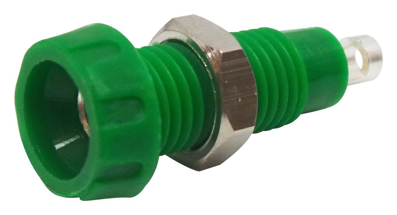 Deltron Components 563-0400-01 Banana Socket, 10A, 4mm, Panel, Green