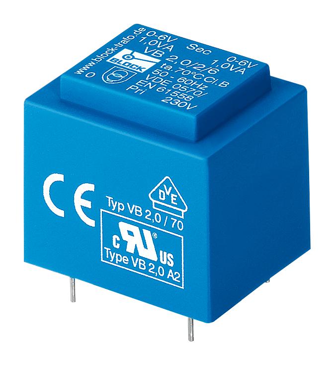 Block Vb1.5/2/9 Transformer, 2 X 9V, 1.5Va