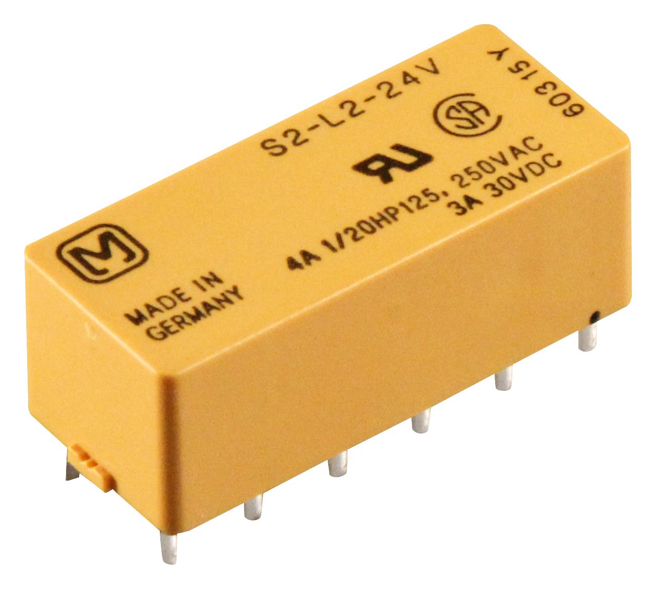 Panasonic S2-L2-Dc24V Relay, 2No, 2Nc, 250Vac, 30Vdc, 4A