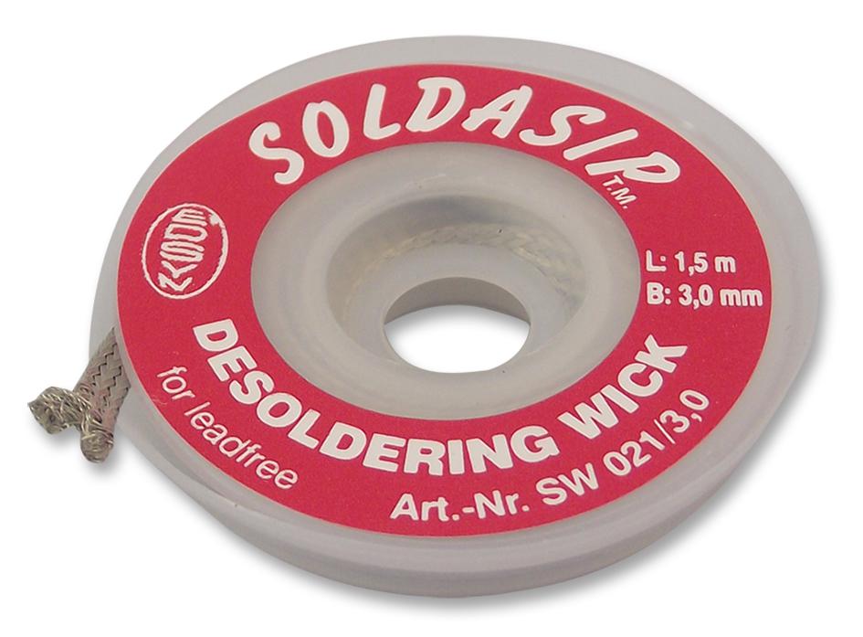 Edsyn Sw021/3,0 Desoldering Braid, Pb-Free, 3.0mm X 1.5M