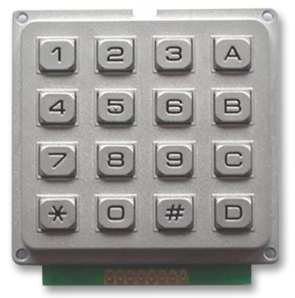 Multicomp Mcak1604Nssbwpmm Keypad, Metal, Ip67, 4X4