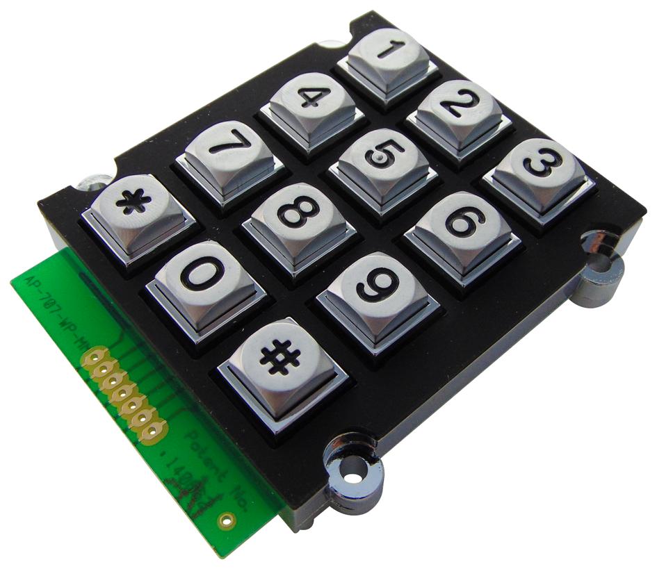 Multicomp Mcak707Nssbwpmm Keypad, Metal, Ip67, 3X4