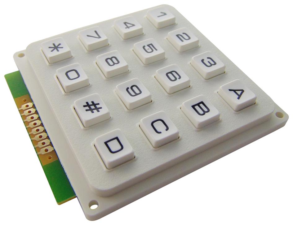 Multicomp Mcak1604Nwwb Keypad, 4X4 Array, Plastic