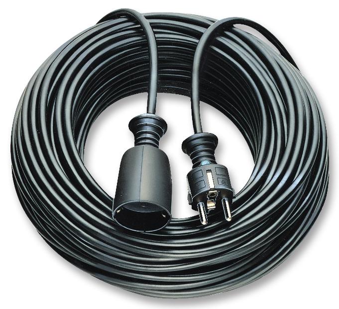 Brennenstuhl 1165430 Extension Lead, Schuko, Black, 3M