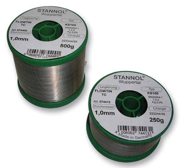 Stannol 574404 Solder Wire, Ks100, 0.5mm, 250G