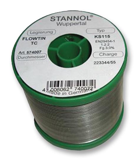 Stannol 574019 Solder Wire, Ks115, 0.5mm, 500G