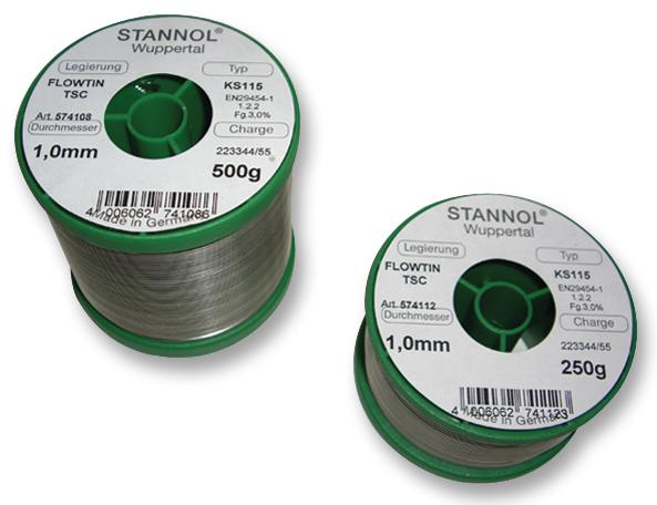 Stannol 574108 Solder Wire, Ks115, 1.0mm, 500G