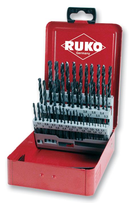 Ruko 205217 Drill Bit Set, Hss-R, Din338, 50Pc