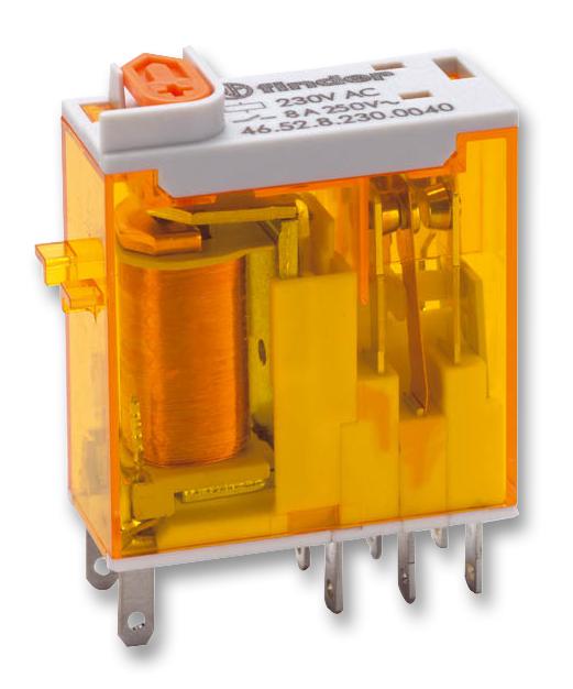 Finder Relays Relays 46.52.8.230.0040 Relay, Dpdt, 250Vac, 8A