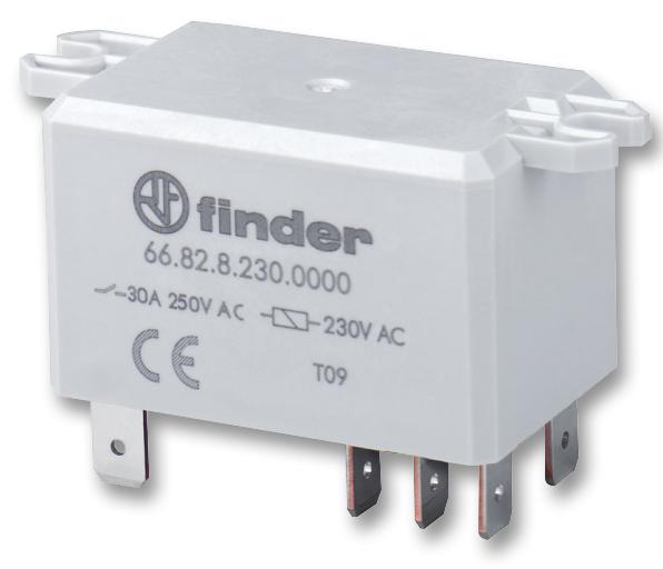 Finder Relays Relays 66.82.8.230.0000 Relay, Dpdt, 250Vac, 30A