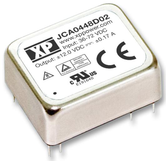 XP Power Jca0424D02 Converter, Dc/dc, 2O/p, 4W, +/-12V