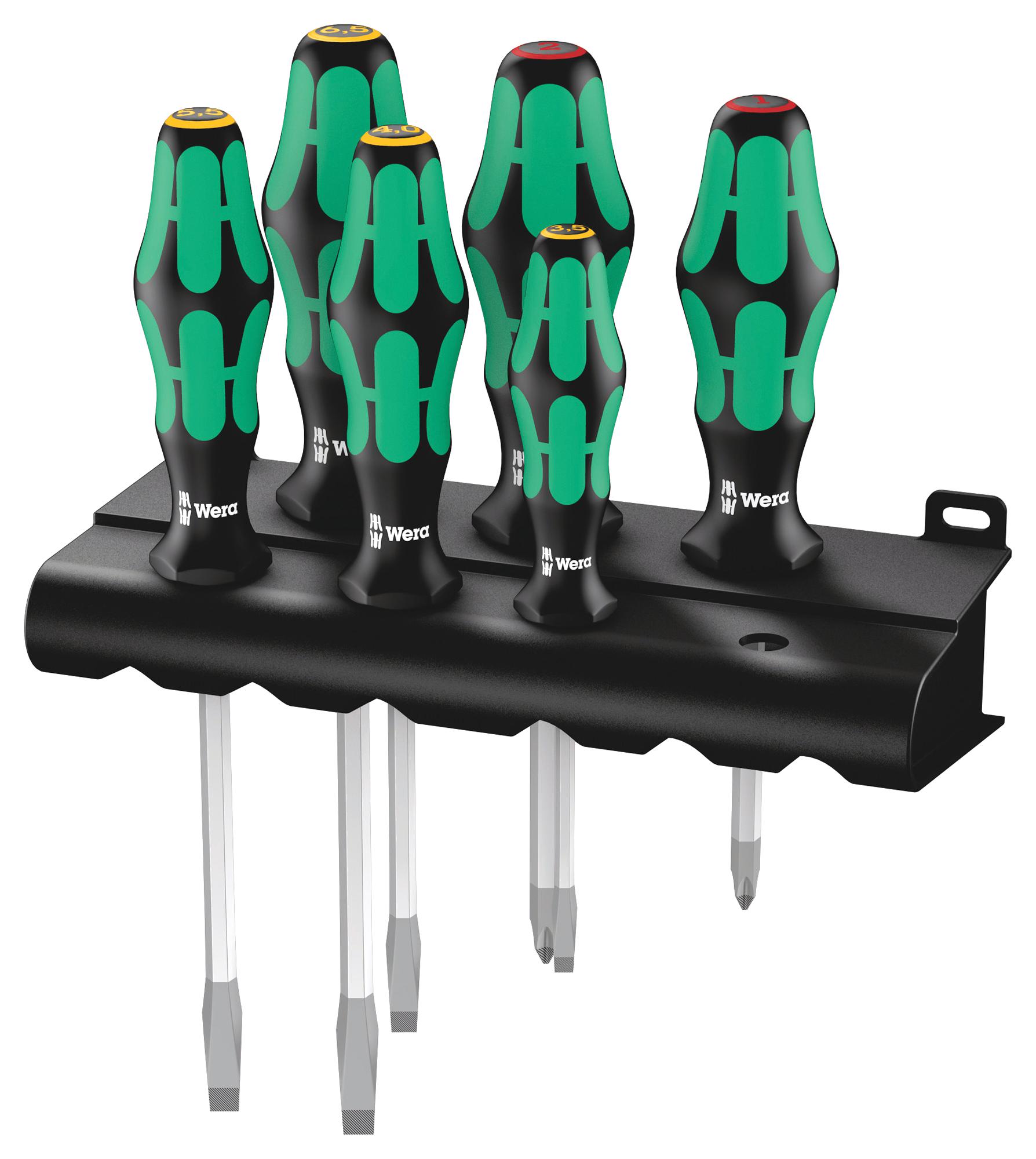 Wera 334Sk/6 Screwdriver Set (Ph/sl), Hex Blade, 6Pc