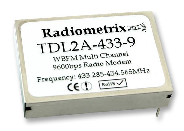 Radiometrix Tdl2A-433-9 Modem, Half Duplex, 9.6Kbps, Int Ant