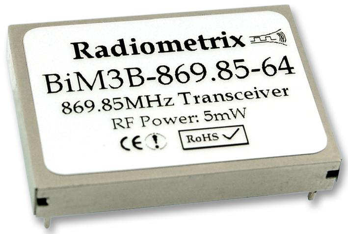 Radiometrix Bim3B-869.85-64 Rf Mod, Txrx, Fm, 869.85Mhz, 64Kbps