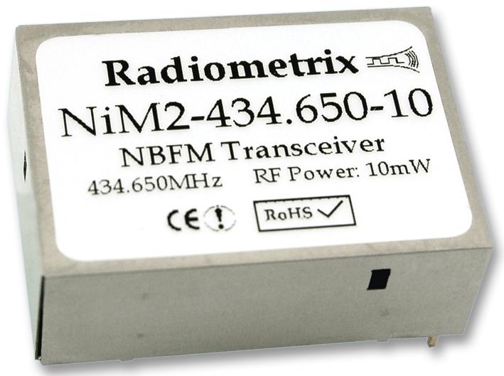 Radiometrix NIm2-434.650-10 Rf Mod, Txrx, Fm, 434.65Mhz, 10Kbps