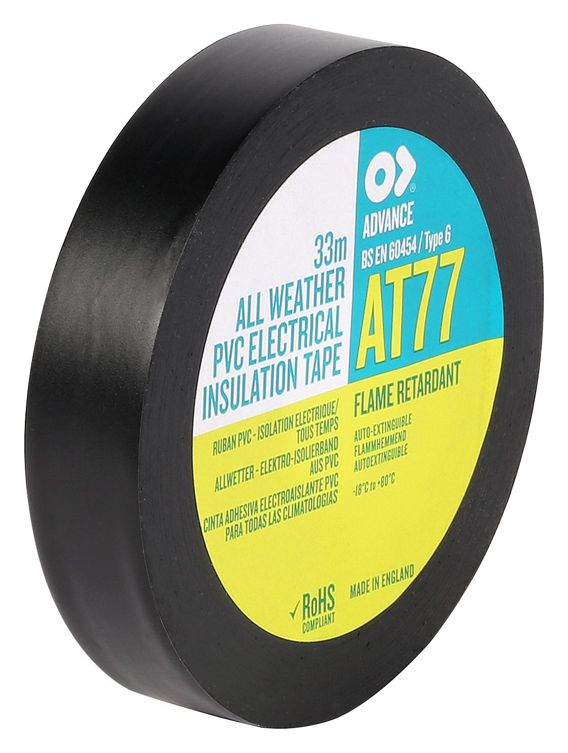 Advance Tapes At77 33M X 19mm Electrical Insultape, Pvc, 33M X 19mm