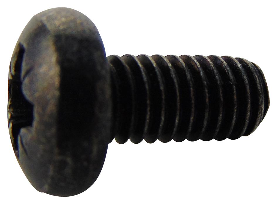 TR Fastenings M612 Prstmcb100- Screw, Pozi Pan, Steel, Blk, M6X12,pk100