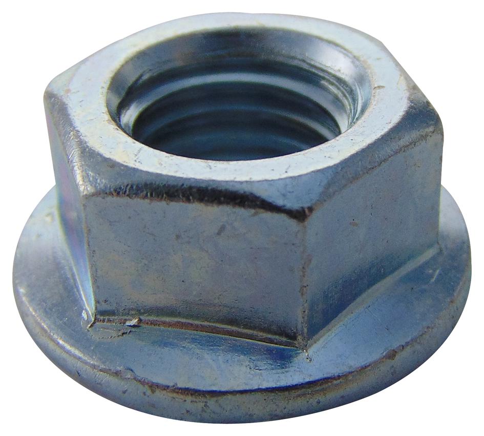 TR Fastenings M12- Sfst-Z50- Flange Nut, Serrated, Bzp, M12, Pk50