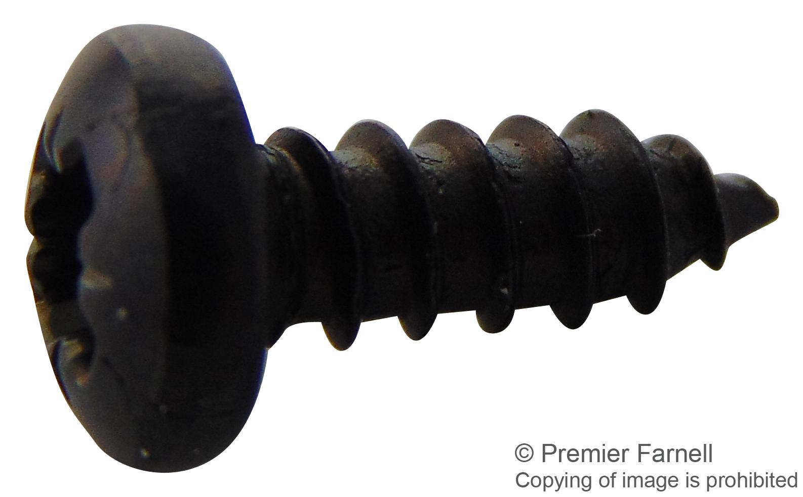 TR Fastenings N60.375 Prstabb100- Screw, Pozi Pan, Steel, Blk, #6X3/8