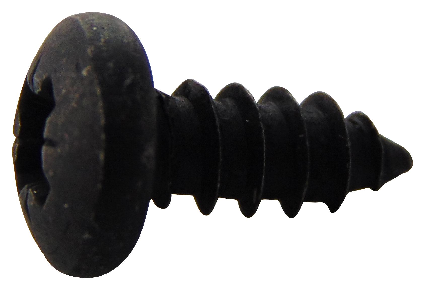 TR Fastenings N80.375 Prstabb100- Screw, Pozi Pan, Steel, Blk, #8X3/8