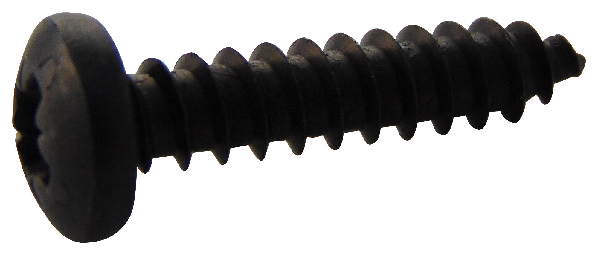 TR Fastenings N80.750 Prstabb100- Screw, Pozi Pan, Steel, Blk, #8X3/4