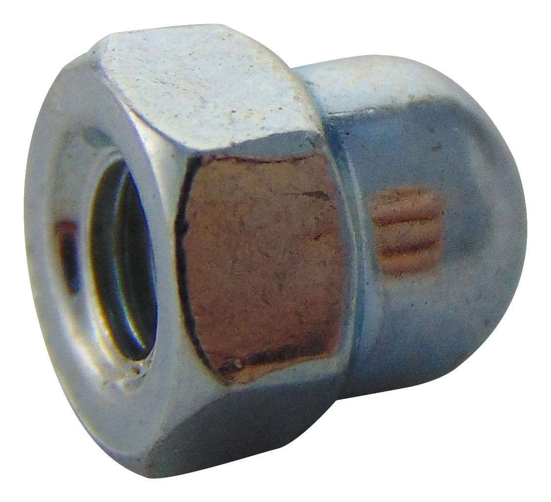 TR Fastenings M4- Dnst-Z100- Dome Nut, Bzp, M4, Pk100