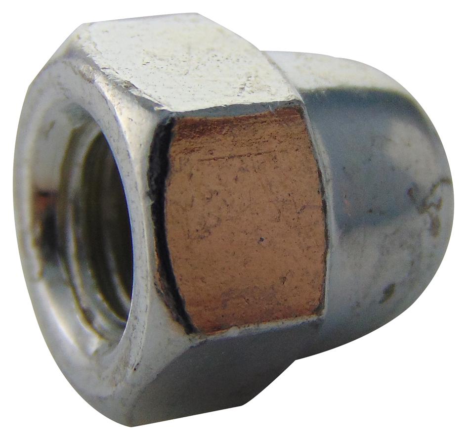 TR Fastenings M6- Dnst-Z100- Dome Nut, Bzp, M6, Pk100