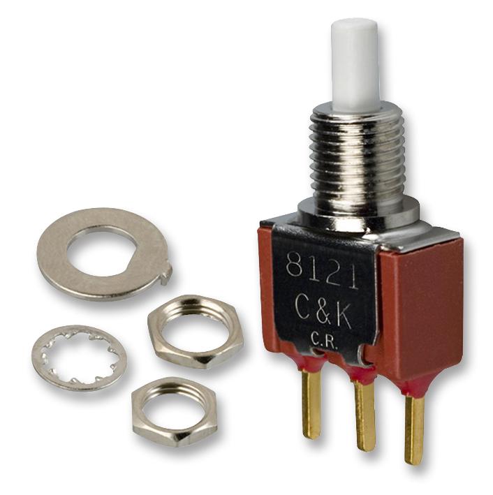 C&k Components 8125Shzbe Switch, Spdt, 0.4Va, 20V, Panel, On-Mom