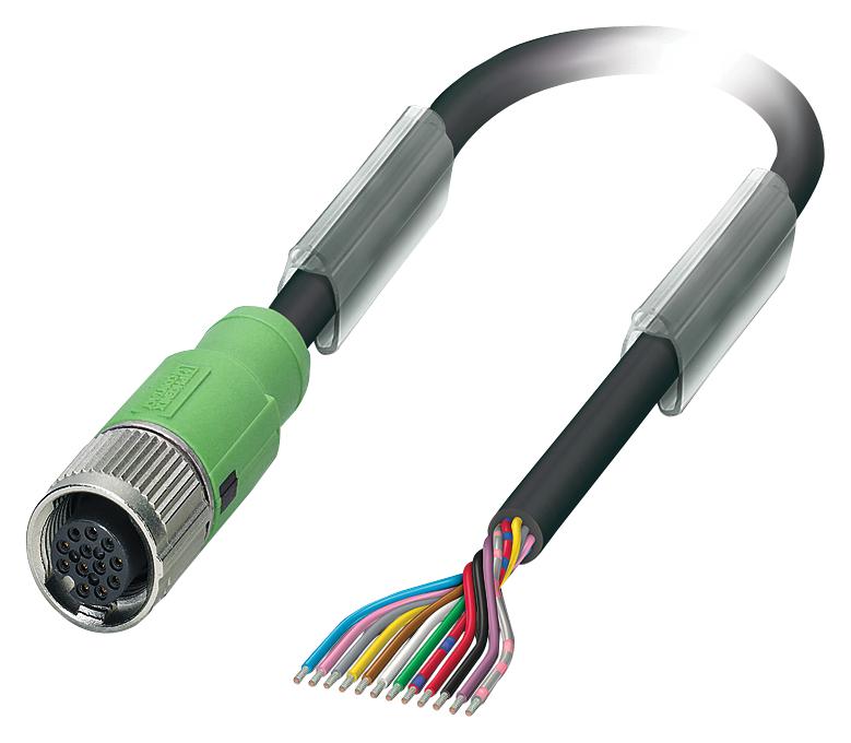 Phoenix Contact 1430637 Sensor Cord, 12P, M12 Rcpt-Free End, 5M