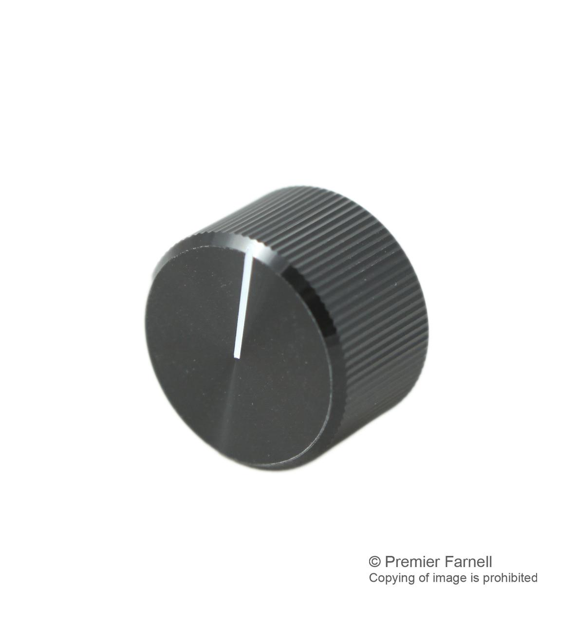 Multicomp Kb00006 Knob, Al, 20mm, Black, 6.4mm Shaft