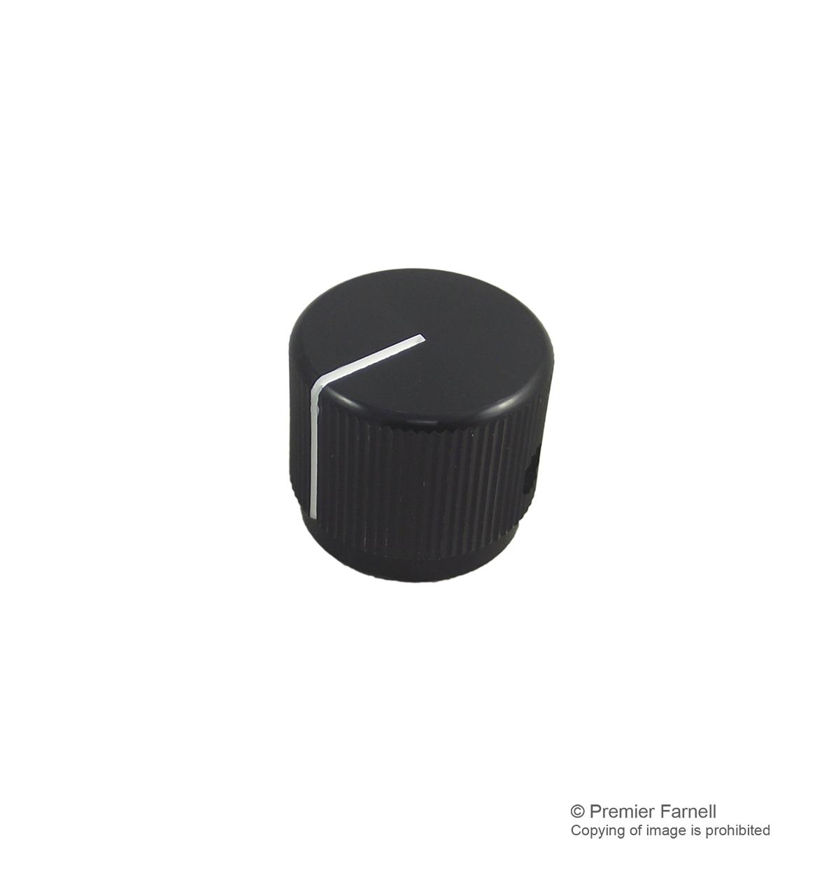 Multicomp Kb00021 Knob, Al, 19mm, Black, 3.2mm Shaft