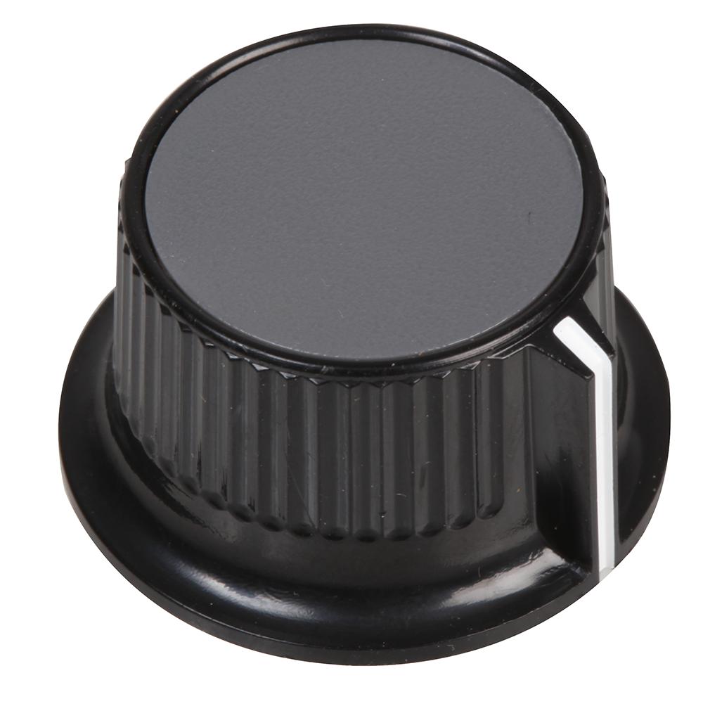 Multicomp Cp-Lb21-5-6D Knob, 21mm, Black, Capacitor 6mm Shaft