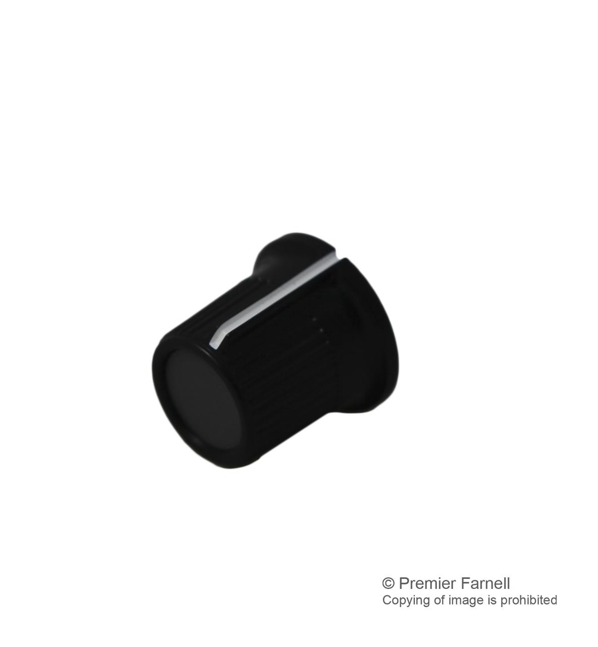 Multicomp Cp-Lb16-5-6D Knob, 16mm, Black, Capacitor 6 Shaft