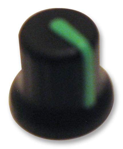 Multicomp Cr-Ba-4C6-T18 Knob, 15.7mm, Black, Green Line