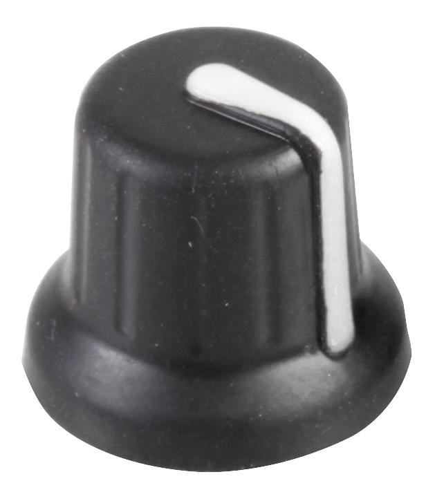 Multicomp Cr-Ba-7C6-T18 Knob, 15.7mm, Black, White Line