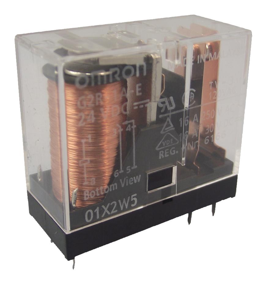 Omron Electronic Components G2R-1A-E- Dc24 Relay, Spst-No, 250Vac, 30Vdc, 10A