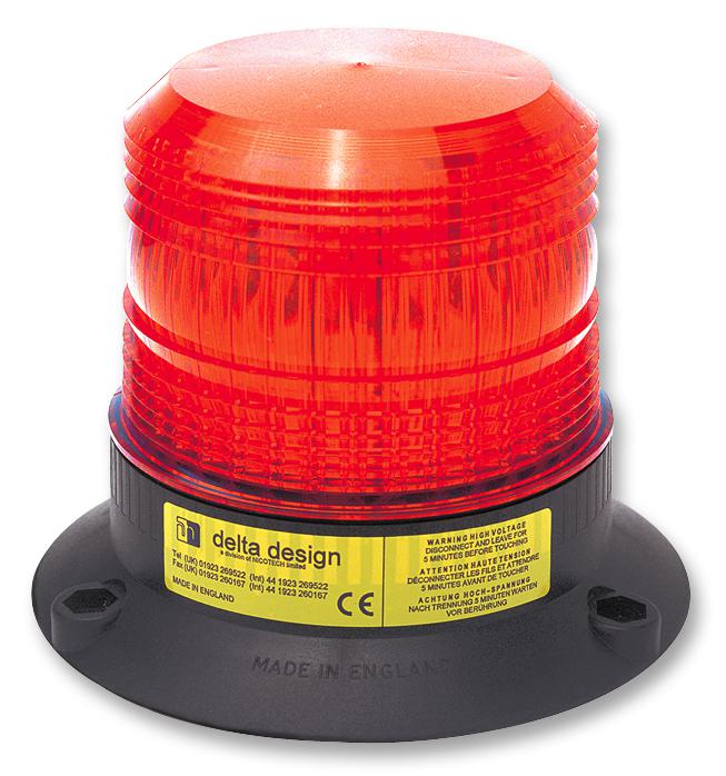 Delta Design 46901301 Beacon, Xenon, Rb, 10-100V, 5W, Red