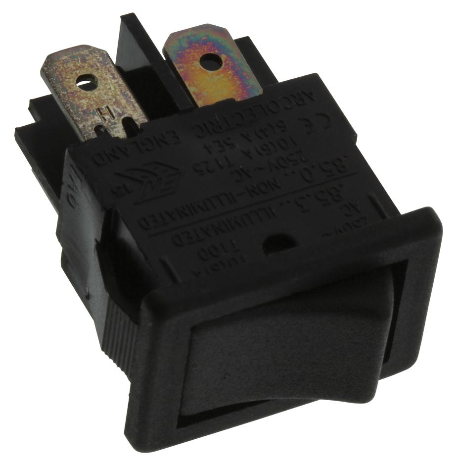 Arcolectric (Bulgin) H8550Vbaaa Rocker Switch, Dpst, Black