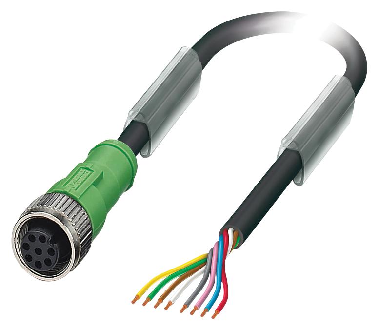 Phoenix Contact 1522590 Sensor Cord, 8P, M12 Rcpt-Free End, 1.5M