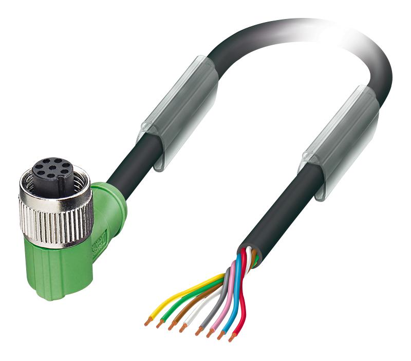 Phoenix Contact 1522558 Sensor Cord, 8P, M12 Plug-Free End, 3M