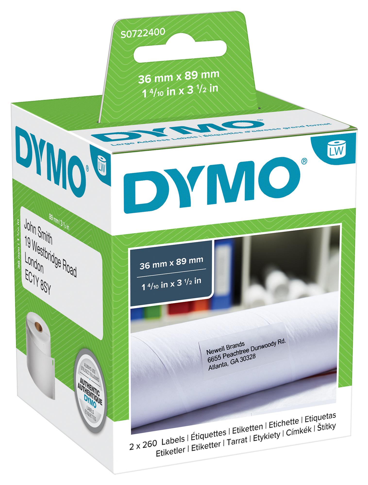 Dymo 99012 Label, Large Address, 36X89mm