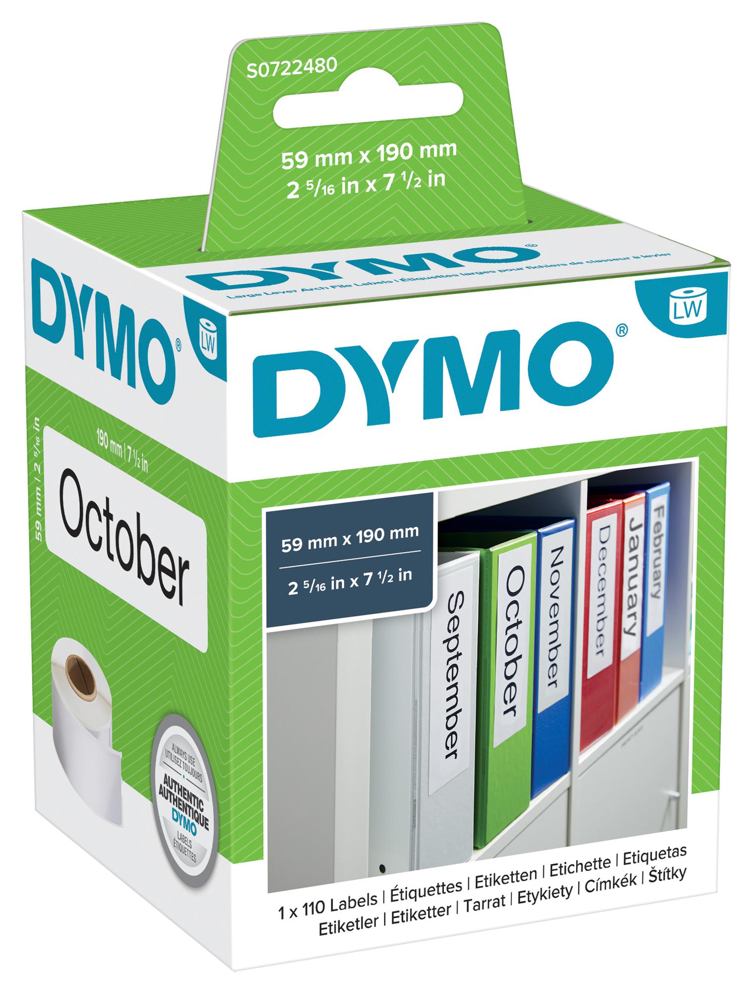 Dymo 99019 Label, Lever Arch, Wide