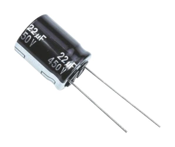 Panasonic Eeuee2W220S Capacitor, Alu Elec, 22Uf, 450Vdc, Radial