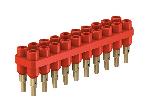 Staubli 63.9356-22 Socket, 20 Pole, 6mm, Red