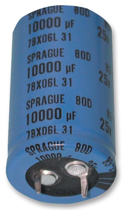 Vishay 80D222P063Kb2De3 Capacitor, 2200Uf, 63Vdc, Alu Elec, Snap-In