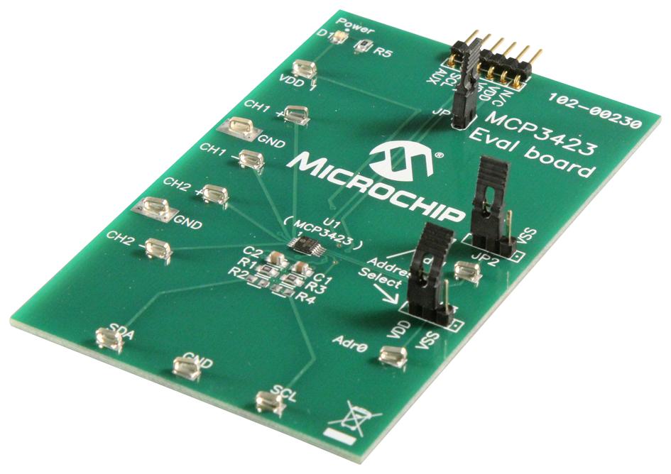 Microchip Technology Technology Mcp3423Ev Adc, For Pickit, Evaluation Board