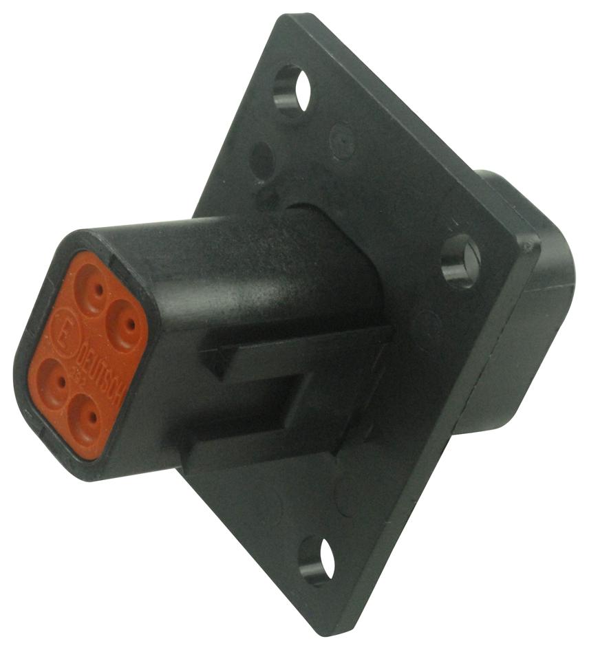 Deutsch Connectors / Te Connectivity Dt04-4P-Cl06 Recept, Flange, Thin Wall, 4Way, Pin